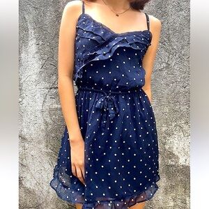 Hollister Y2K Vintage Chiffon polka dot Dress Fully Lined Rare Women’s S Barbie